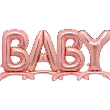 Набор фольгированных букв на подставке BABY 80 см Розовое золото 05428 фото