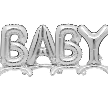 Набор фольгированных букв на подставке BABY 80 см Серебро 05429 фото