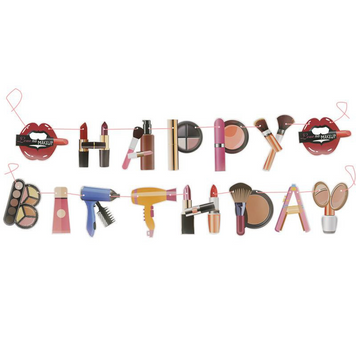 Надпись картонная Happy Birthday Барби Косметика 08277 фото