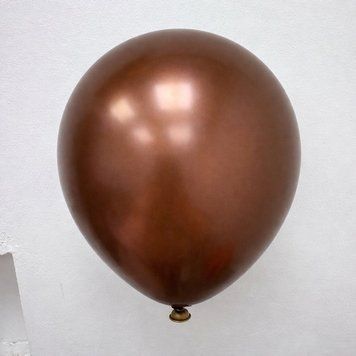 Шары латекс 12" 30 см с дабл стафф Металлик шоколад на хром золото Упаковка 5 штук 12988 фото