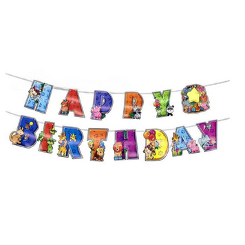 Надпись картонная Happy Birthday Сафари Разноцветный 08361 фото