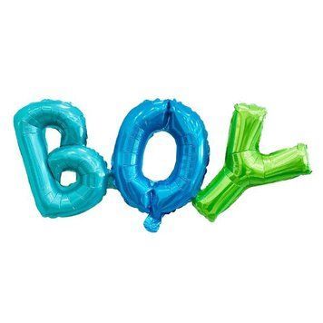 Шар фольгированный надпись надувная 80х30 см Мальчик Baby boy Гендерная вечеринка Разноцветный 08427 фото