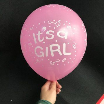 Кулі латекс 12" 30 см для виписки з пологового будинку з написами It's a girl Рожевий Упаковка 5 шт 329065332101 фото